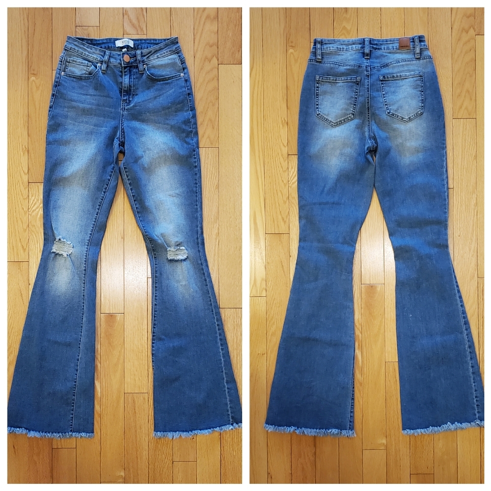 YMI High Rise Super Flare Rip+Tear Jeans - Picture 2 of 10